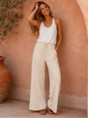 🌷 Spiritual Gangster 🌷 Drawstring Ribbed Bottom Jumpsuit NWOT‌